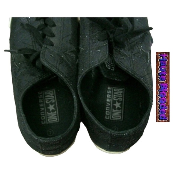 Converse One Star Black Glitter Shoes Chucks Chuck Taylor Bling Dark Academia 7 - Picture 7 of 11